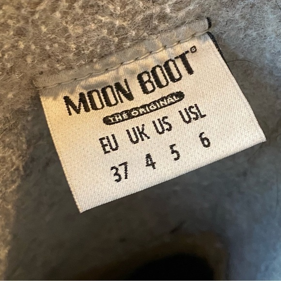 The Original Moon Boot Monaco Felt Warm Winter Snow Boots Navy Blue Women Size 6 - Picture 11 of 12